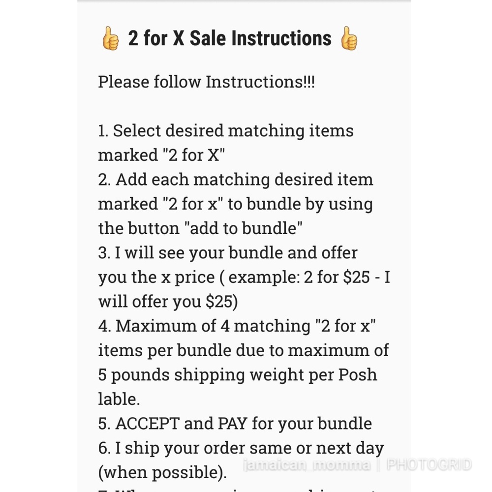 2 for X Sale Instructions!!!
